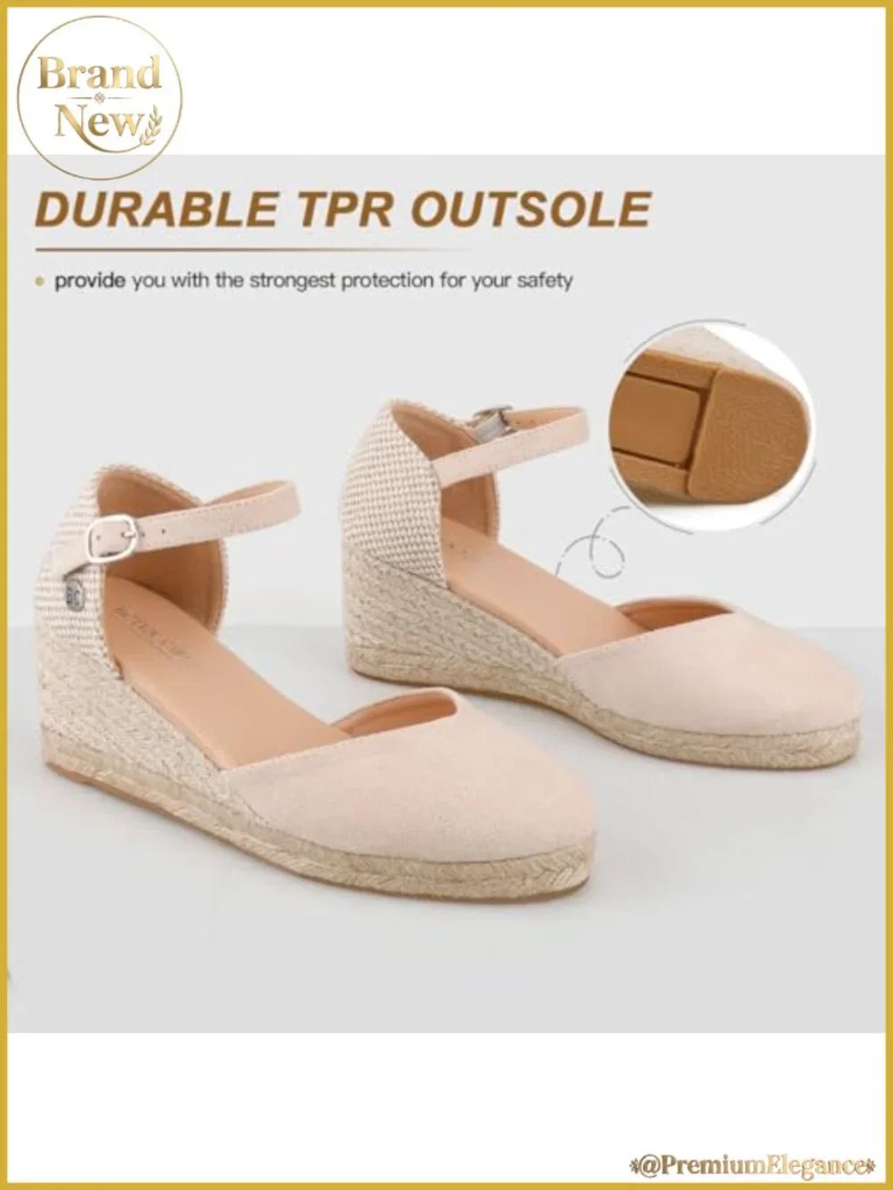 Espadrille Platform Wedge Sandals Suede - Women's Comfortable Low Heel